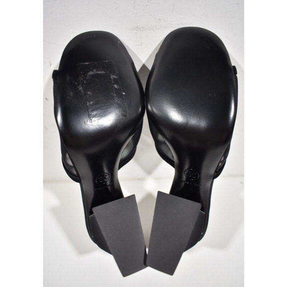 Chanel 22A Black Mesh Pearl CC Logo Block Heel Backless Mule Sandal Pump 41 - Picture 11 of 11